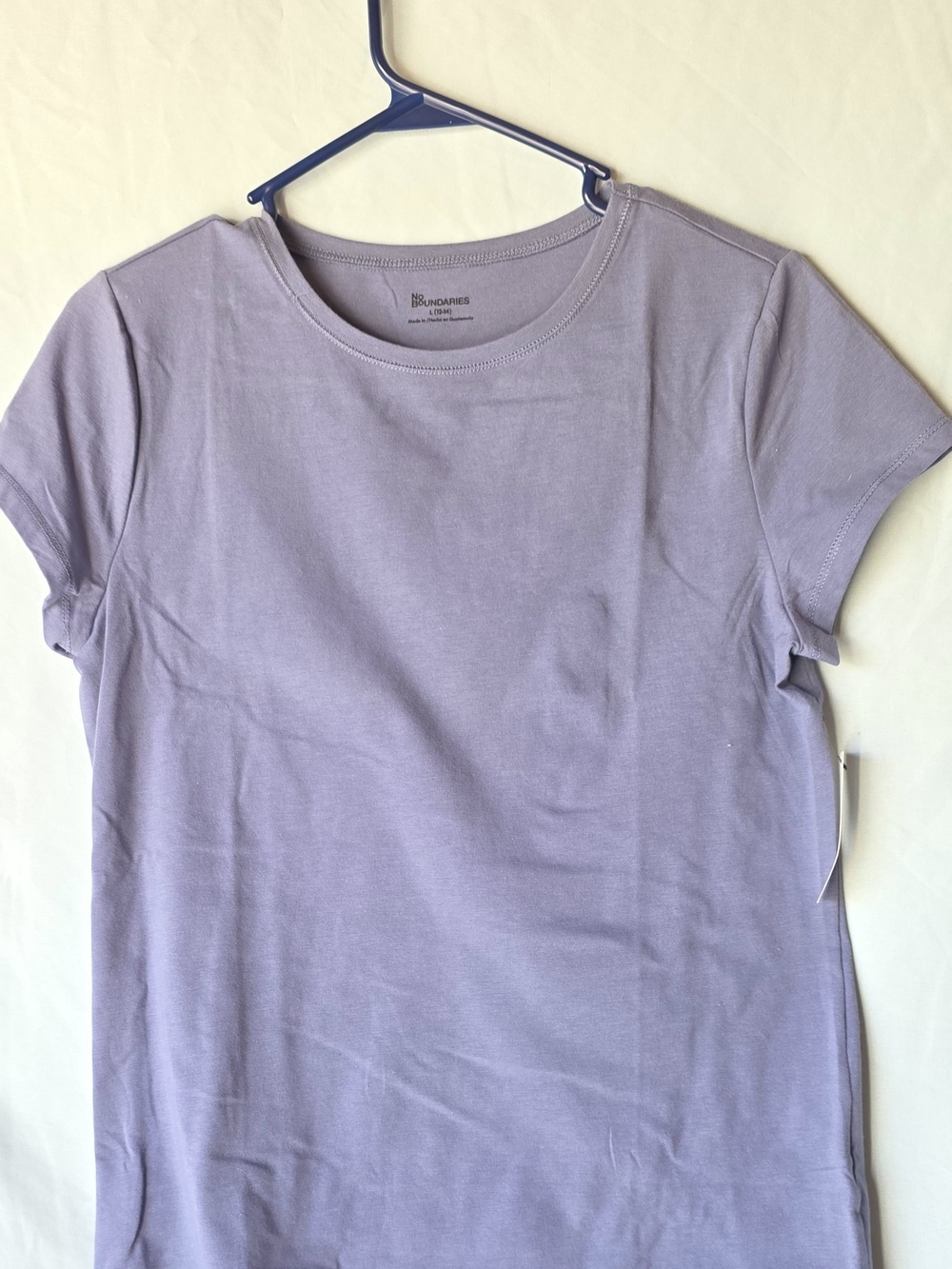 No Boundaries Ladies Lavender Short Sleeve Crewneck Tee